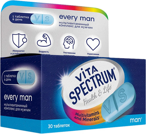 Изображение товара Витаминно-минеральный комплекс Vitaspectrum Для мужчин (30шт)