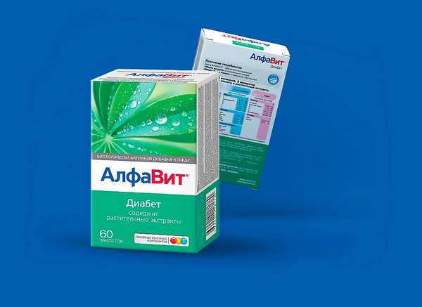 Изображение товара Комплексная пищевая добавка АлфаВит Диабет (60таблеток)