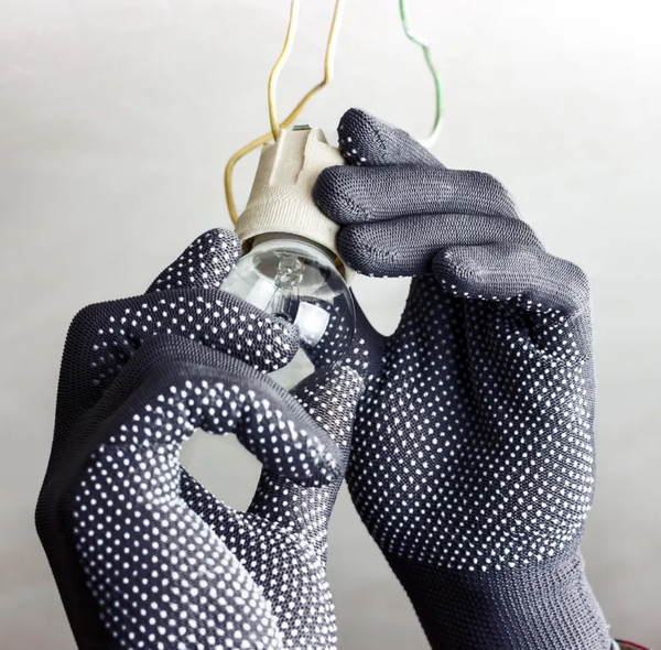 Изображение товара Перчатки защитные Fiberon Микроточка / PR-PVC522 (L, темно-синий)