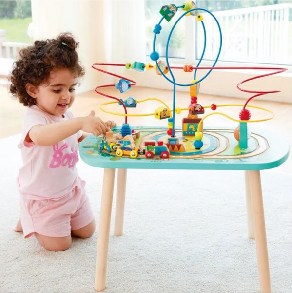 Изображение товара Развивающий игровой стол Hape Железная дорога Стол-лабиринт / E3829_HP