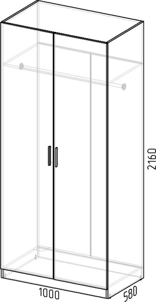 Изображение товара Шкаф Интермебель Марсель 580 / МР-07 (шиншилла серая)