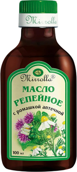 Изображение товара Масло для волос Mirrolla Репейное масло с Ромашкой аптечной 2024 (100мл)