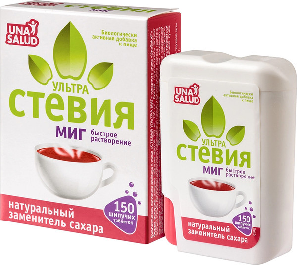 Изображение товара Пищевая добавка UnaSalud Стевия Ультра Миг (150шт)