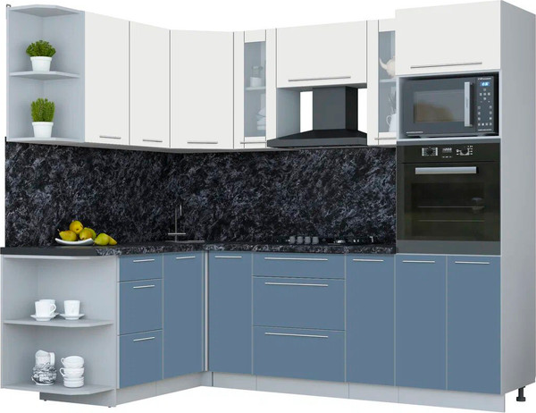 Изображение товара Кухонный гарнитур Интерлиния Мила Пластик 1.68x2.4 LV (зефирный/арктический/кастилло темный)