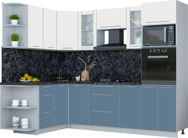 Изображение товара Кухонный гарнитур Интерлиния Мила Пластик 1.68x2.6 LV (зефирный/арктический/кастилло темный)