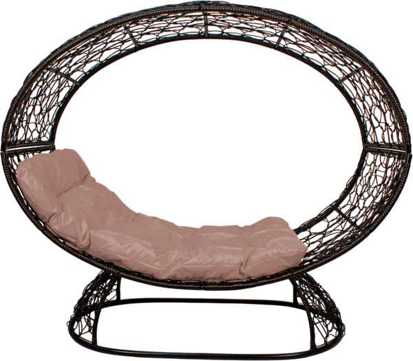 Изображение товара Кресло садовое M-Group Венера на подставке / 11770401 (черный/бежевая подушка)