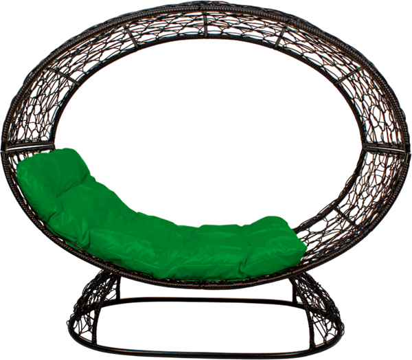 Изображение товара Кресло садовое M-Group Венера на подставке / 11770404 (черный/зеленая подушка)