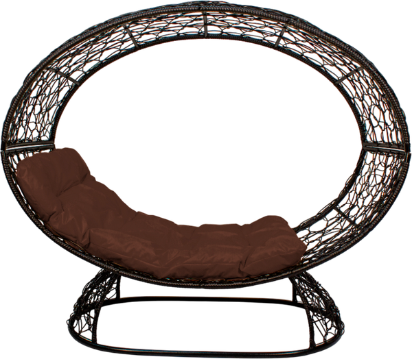 Изображение товара Кресло садовое M-Group Венера на подставке / 11770405 (черный/коричневая подушка)