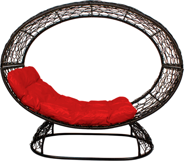 Изображение товара Кресло садовое M-Group Венера на подставке / 11770406 (черный/красная подушка)
