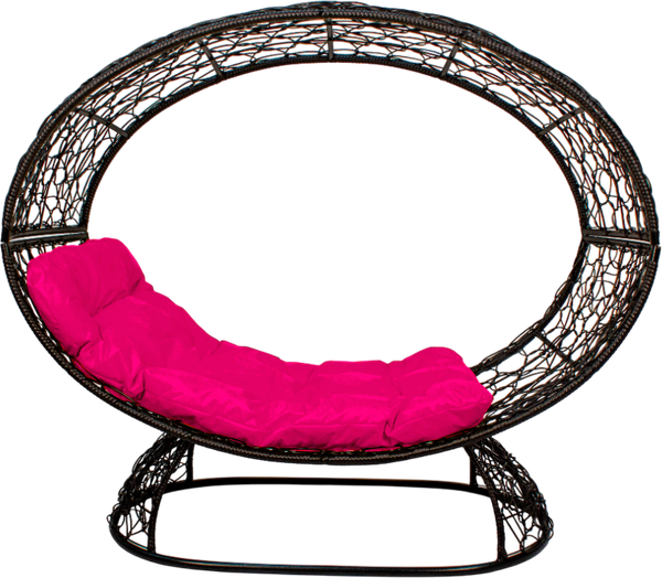 Изображение товара Кресло садовое M-Group Венера на подставке / 11770408 (черный/розовая подушка)