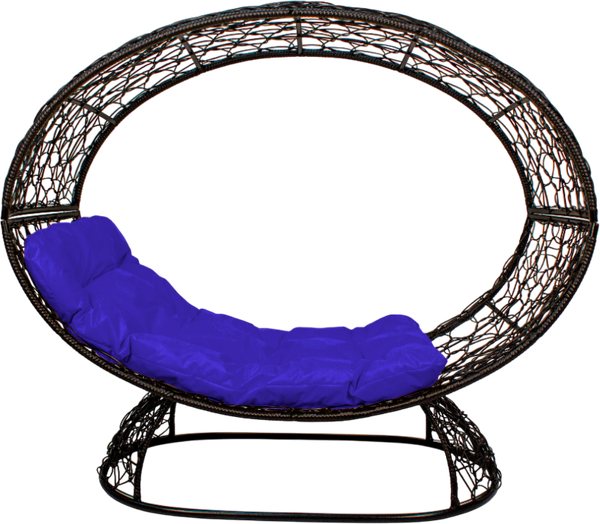 Изображение товара Кресло садовое M-Group Венера на подставке / 11770410 (черный/синяя подушка)