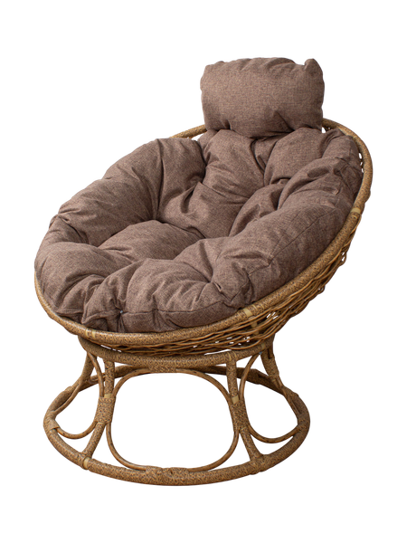 Изображение товара Кресло садовое M-Group Папасан Home мини / 12870505 (бежевый ротанг/какао подушка)