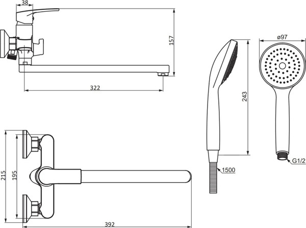 Изображение товара Смеситель Damixa Eclipse 2.0 489500000