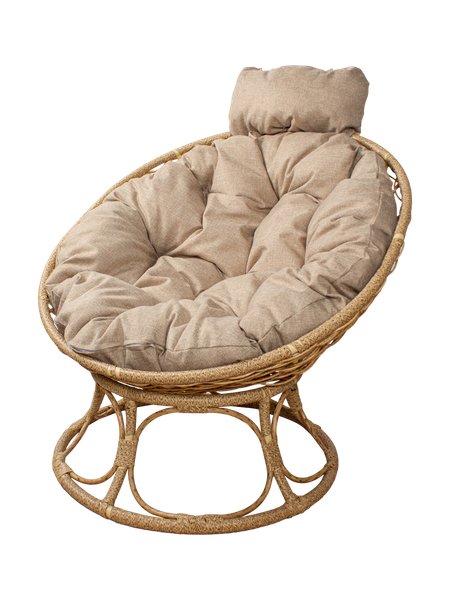 Изображение товара Кресло садовое M-Group Папасан Home мини / 12870501 (бежевый ротанг/лен подушка)