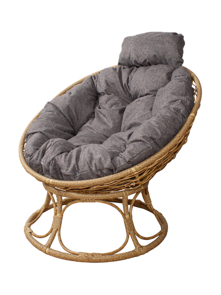 Изображение товара Кресло садовое M-Group Папасан Home мини / 12870509 (бежевый ротанг/пепел подушка)