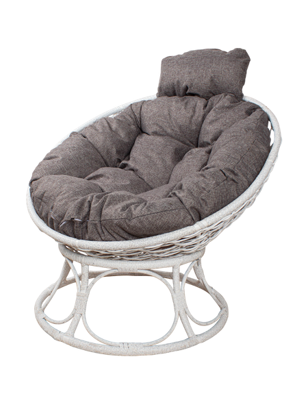 Изображение товара Кресло садовое M-Group Папасан Home мини / 12870109 (белый ротанг/пепел подушка)