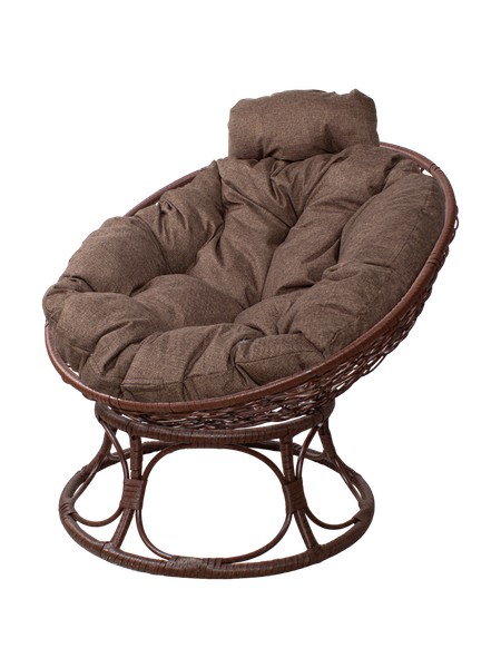Изображение товара Кресло садовое M-Group Папасан Home мини / 12870205 (коричневый ротанг/какао подушка)
