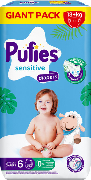 Изображение товара Подгузники детские Pufies Sensitive Extra Large 13+ кг (62шт)