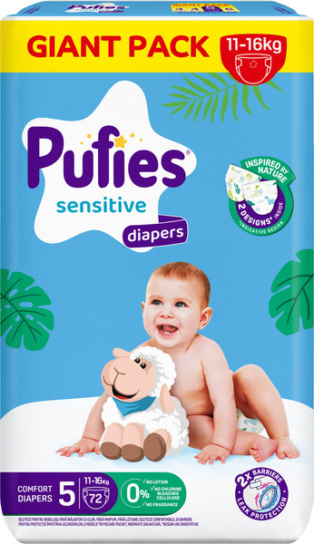 Изображение товара Подгузники детские Pufies Sensitive Junior 11-16кг (72шт)