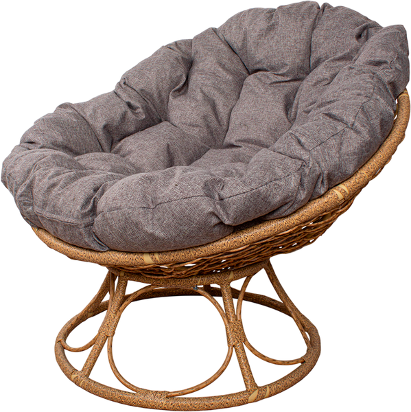 Изображение товара Кресло садовое M-Group Папасан Home / 12860509 (бежевый ротанг/пепел подушка)