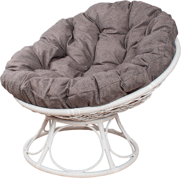 Изображение товара Кресло садовое M-Group Папасан Home / 12860109 (белый ротанг/пепел подушка)