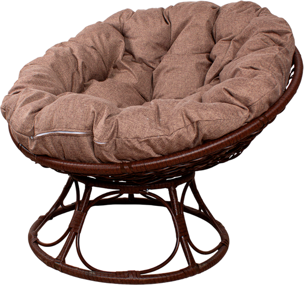 Изображение товара Кресло садовое M-Group Папасан Home / 12860205 (коричневый ротанг/какао подушка)