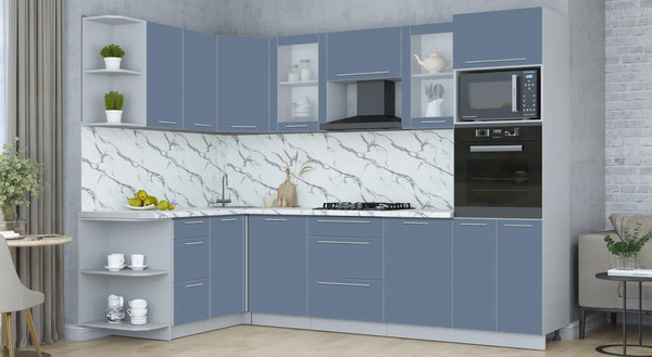 Изображение товара Кухонный гарнитур Интерлиния Мила Пластик 1.68x2.8 LV (арктический/арктический/белый гранит)