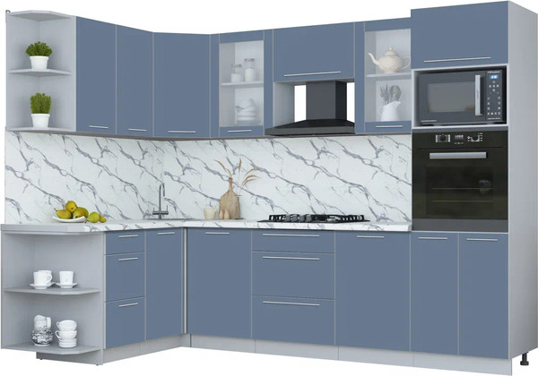 Изображение товара Кухонный гарнитур Интерлиния Мила Пластик 1.68x2.8 LV (арктический/арктический/белый гранит)