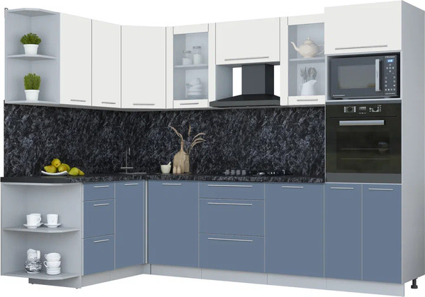 Изображение товара Кухонный гарнитур Интерлиния Мила Пластик 1.68x2.8 LV (зефирный/арктический/кастилло темный)