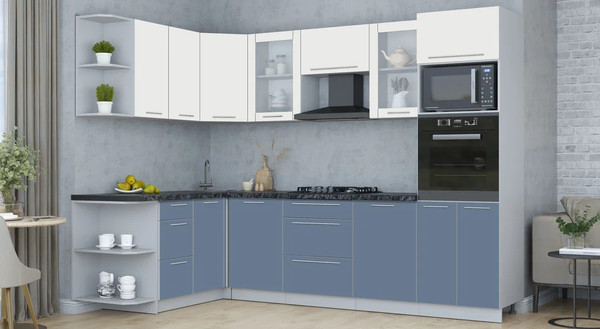 Изображение товара Кухонный гарнитур Интерлиния Мила Пластик 1.68x2.8 LV (зефирный/арктический/кастилло темный)