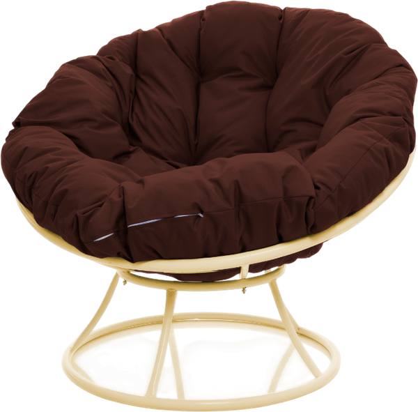 Изображение товара Кресло садовое M-Group Папасан / 12010505 (бежевый/коричневая подушка)