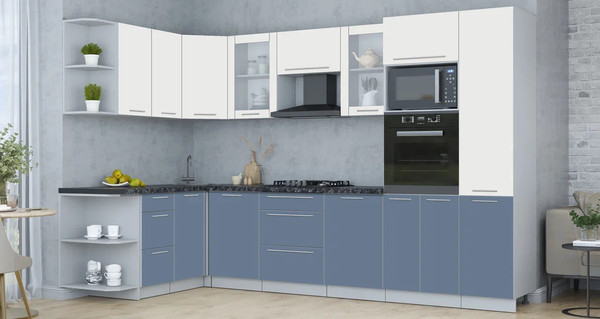 Изображение товара Кухонный гарнитур Интерлиния Мила Пластик 1.68x3.2 LV (зефирный/арктический/кастилло темный)