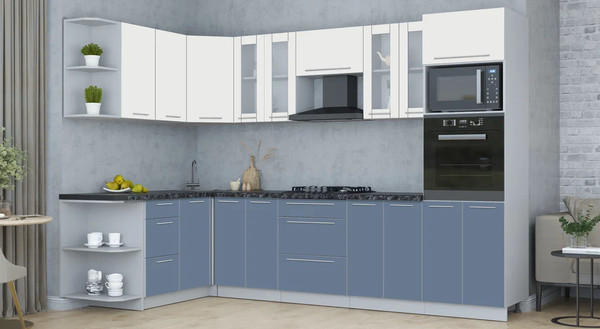 Изображение товара Кухонный гарнитур Интерлиния Мила Пластик 1.68x3.0 LV (зефирный/арктический/кастилло темный)