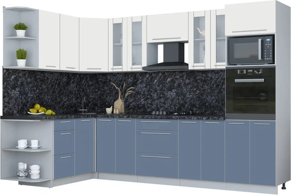 Изображение товара Кухонный гарнитур Интерлиния Мила Пластик 1.68x3.0 LV (зефирный/арктический/кастилло темный)