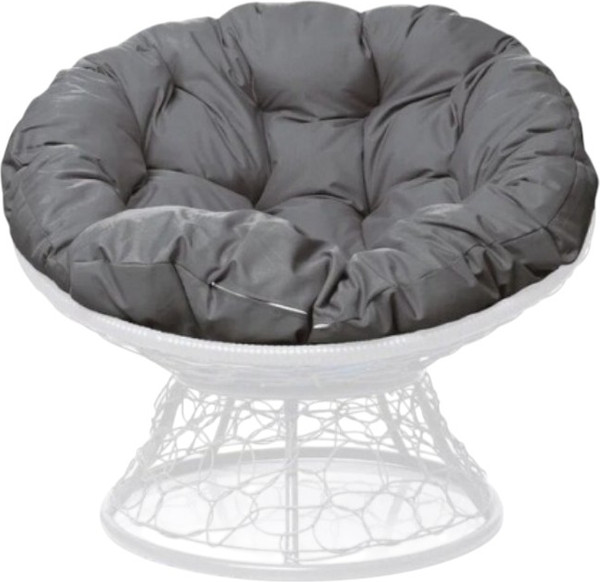 Изображение товара Кресло садовое M-Group Папасан / 12020119 (белый ротанг/пепел подушка)