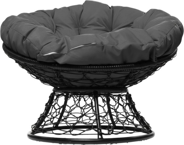 Изображение товара Кресло садовое M-Group Папасан / 12020419 (черный ротанг/пепел подушка)