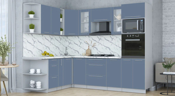 Изображение товара Кухонный гарнитур Интерлиния Мила Пластик 1.88x2.6 LV (арктический/арктический/белый гранит)