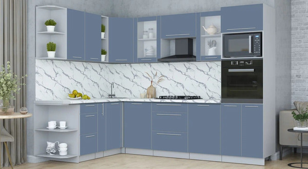 Изображение товара Кухонный гарнитур Интерлиния Мила Пластик 1.88x2.8 LV (арктический/арктический/белый гранит)