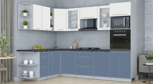 Изображение товара Кухонный гарнитур Интерлиния Мила Пластик 1.88x2.8 LV (зефирный/арктический/кастилло темный)