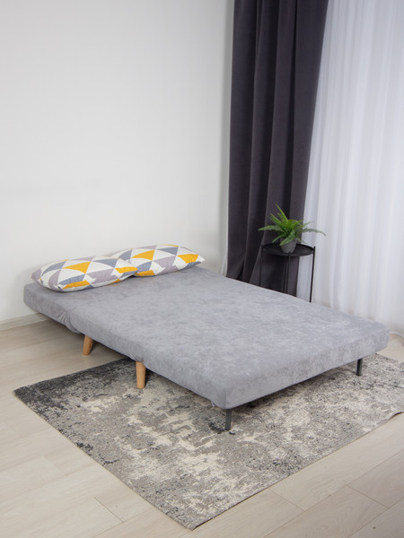 Изображение товара Диван DiArt Элли 1200  (велюр, Otto Yellow/Sensey silver/ножки светлые)