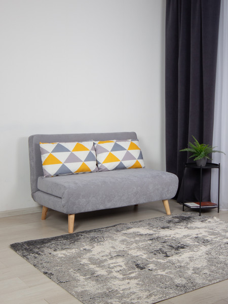 Изображение товара Диван DiArt Элли 1200  (велюр, Otto Yellow/Sensey silver/ножки светлые)