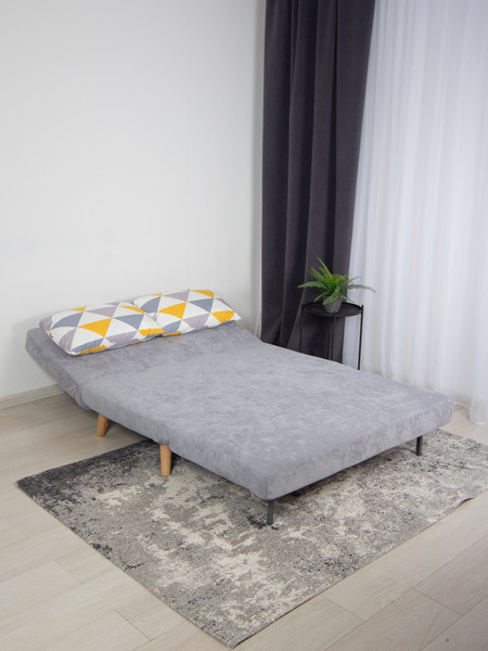 Изображение товара Диван DiArt Элли 1400 (велюр, Otto Yellow/Sensey silver/ножки светлые)