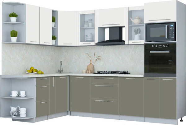 Изображение товара Кухонный гарнитур Интерлиния Мила Пластик 1.88x2.8 LV (зефирный/кварцевый/опал светлый)