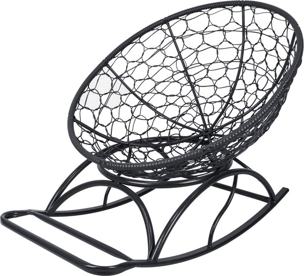 Изображение товара Кресло-качалка M-Group Папасан мини / 12700404 (черный ротанг/зеленая подушка)