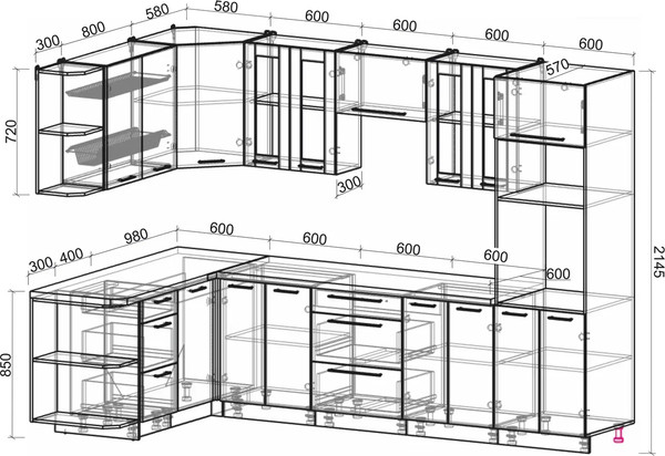 Изображение товара Кухонный гарнитур Интерлиния Мила Пластик 1.68x3.0 LV (кварцевый/шторм/травертин серый)