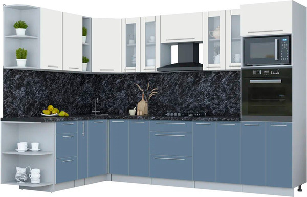 Изображение товара Кухонный гарнитур Интерлиния Мила Пластик 1.88x3.0 LV (зефирный/арктический/кастилло темный)