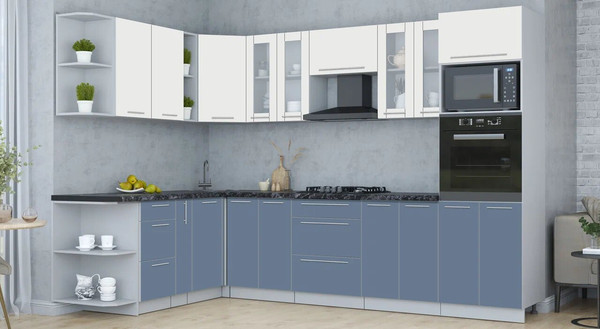 Изображение товара Кухонный гарнитур Интерлиния Мила Пластик 1.88x3.0 LV (зефирный/арктический/кастилло темный)