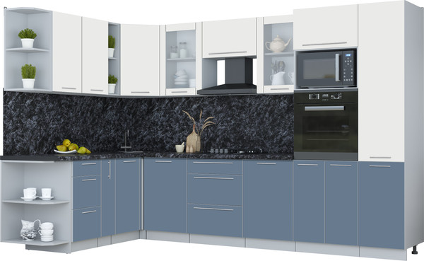 Изображение товара Кухонный гарнитур Интерлиния Мила Пластик 1.88x3.2 LV (зефирный/арктический/кастилло темный)