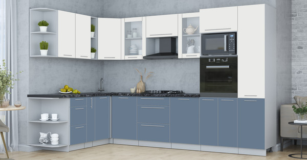 Изображение товара Кухонный гарнитур Интерлиния Мила Пластик 1.88x3.2 LV (зефирный/арктический/кастилло темный)