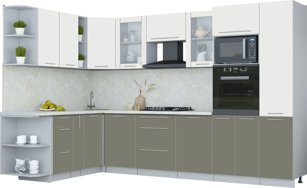 Изображение товара Кухонный гарнитур Интерлиния Мила Пластик 1.88x3.2 LV (зефирный/кварцевый/опал светлый)